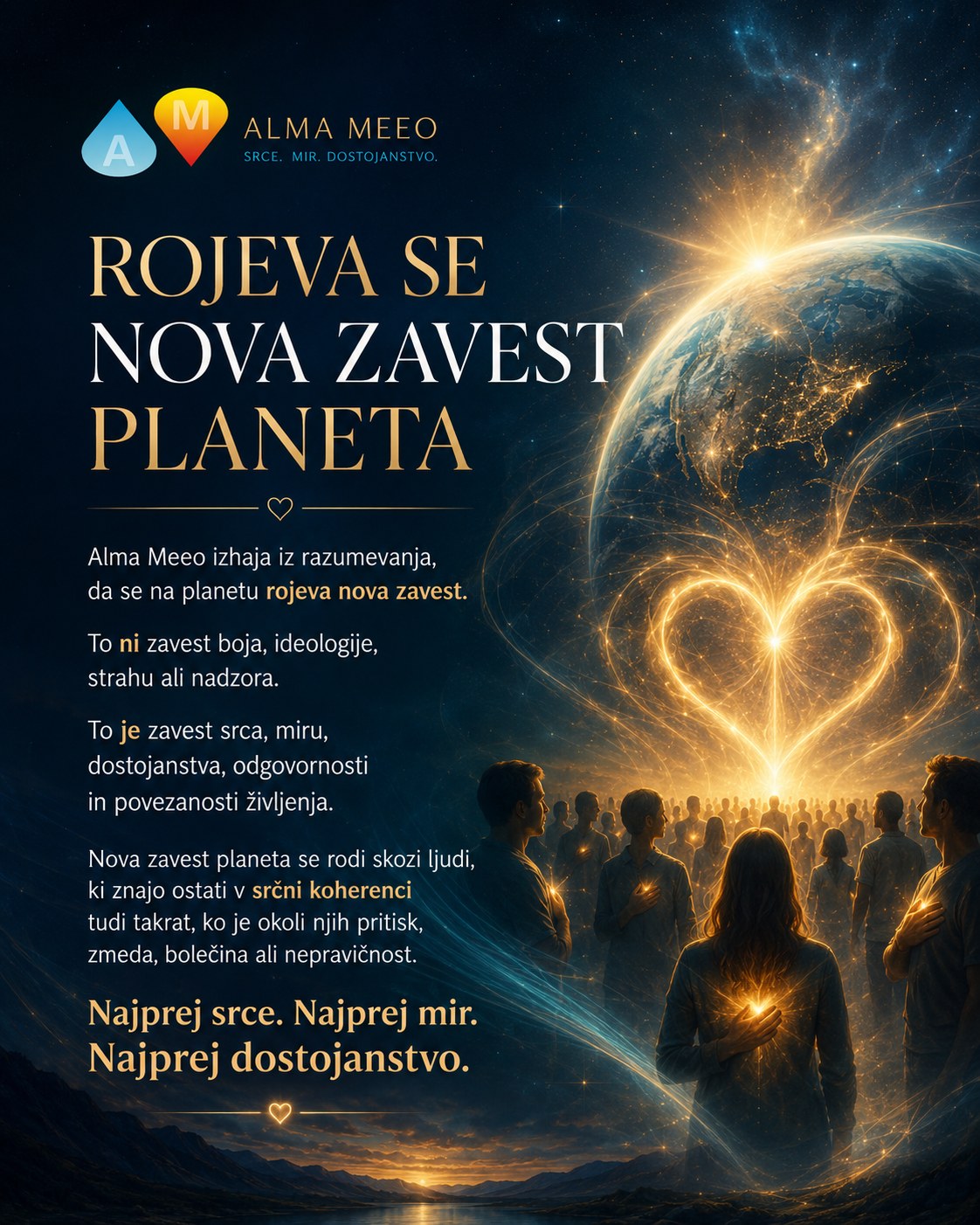 Rojeva se nova zavest planeta — Alma Meeo slikovni manifest