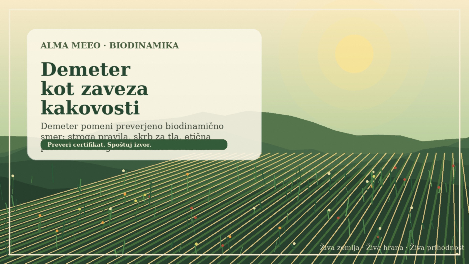 Razglednica Demeter kot zaveza kakovosti